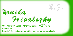 monika frivalszky business card